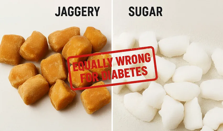 Jaggery vs Sugar infographic