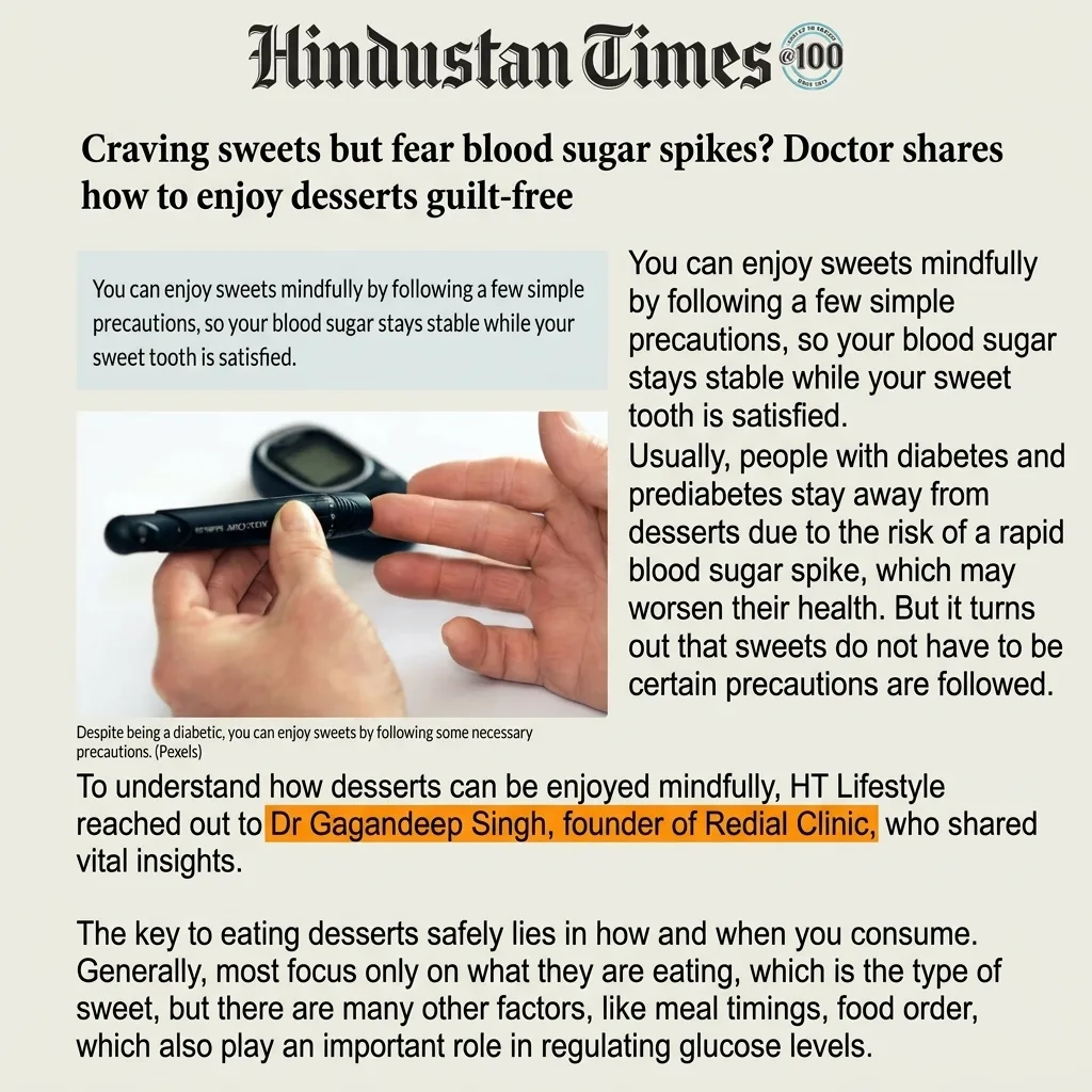 Hindustan Times — Craving Sweets But Fear Blood Sugar Spikes? How To Enjoy Desserts Guilt-Free