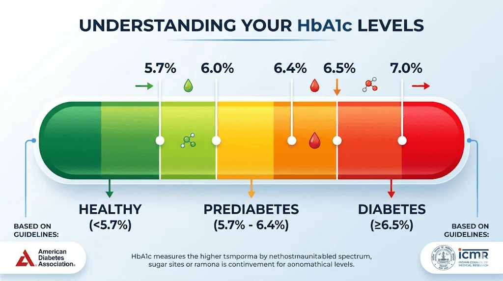 Bar chart showing different HbA1c