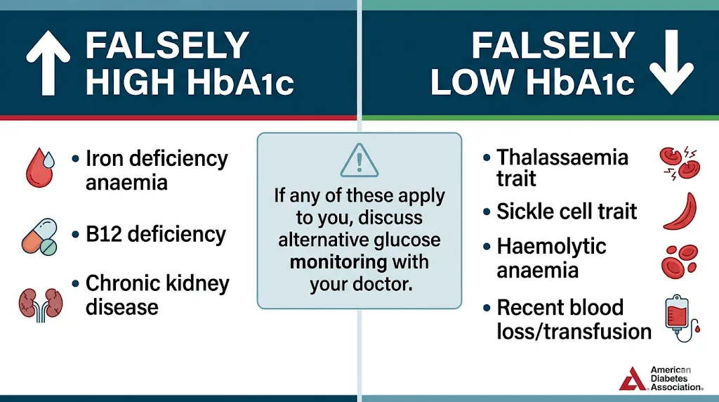 Signs illustrating high and low HbA