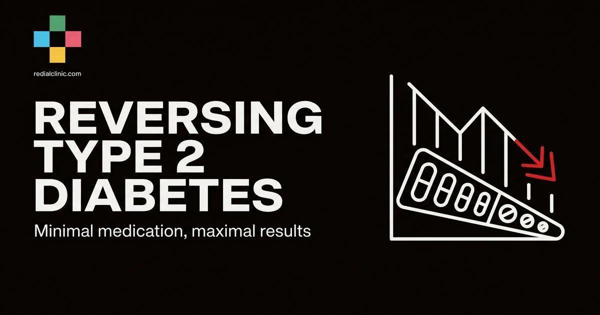 Illustration of a metabolic engine being repaired, representing reversing type 2 diabetes permanently at the root cause